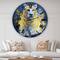 Designart Tiger Spirit in Blue and Gold Oversized Fashion Wall Clock